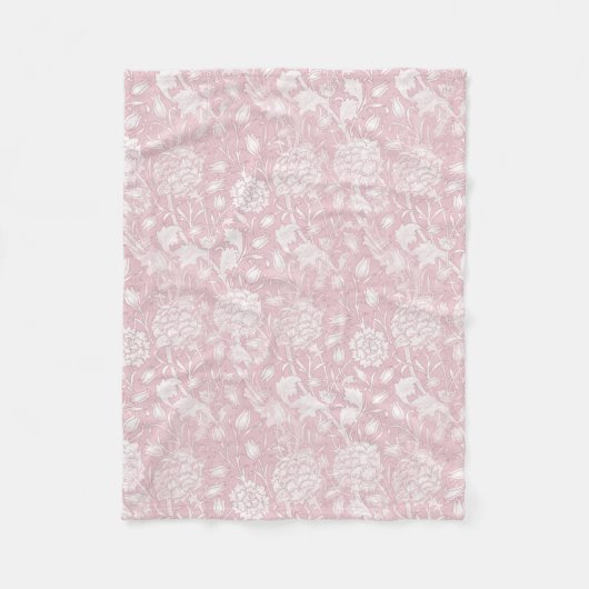 William Morris Floral Pattern in Pink Fleecedecke (Vorderseite)
