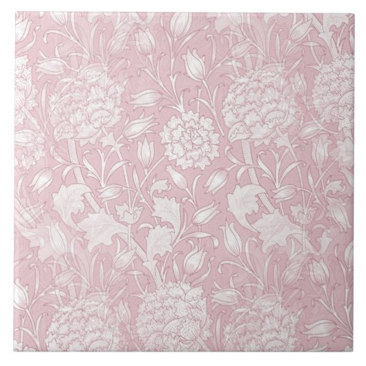 William Morris floral Pattern in Pink Keramik Tile Fliese (Vorderseite)