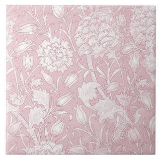 William Morris floral Pattern in Pink Keramik Tile Fliese