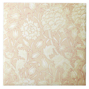 William Morris floral Pattern in Pink Keramik Tile Fliese