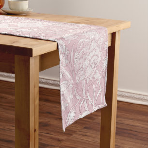 William Morris Floral Pattern in Pink Kurzer Tischläufer