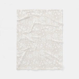 William Morris Floral Pattern in Sepia Fleecedecke