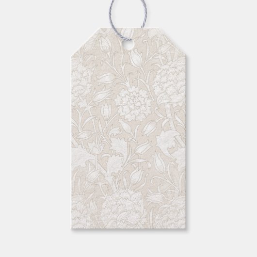 William Morris Floral Pattern in Sepia Geschenkanhänger (Vorderseite)