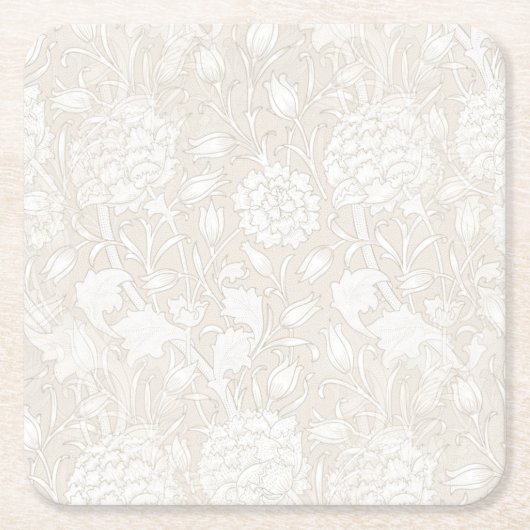 William Morris Floral Pattern in Sepia Rechteckiger Pappuntersetzer (Vorderseite)