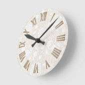 William Morris Floral Pattern in Sepia Runde Wanduhr (Winkel)