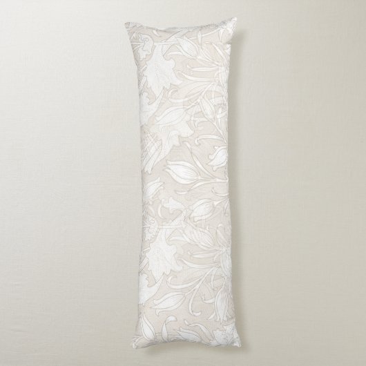 William Morris Floral Pattern in Sepia Seitenschläferkissen (Rückseite (Vertikal))