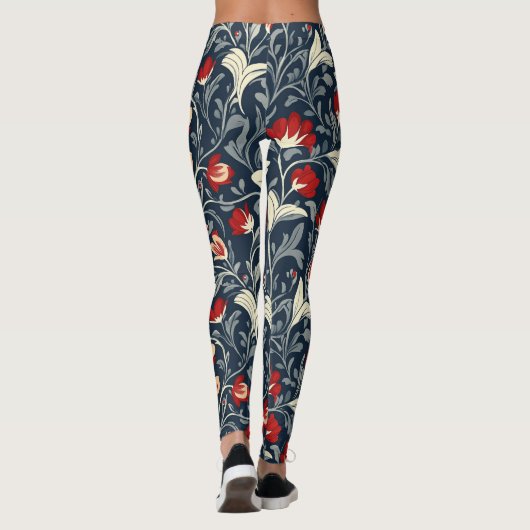 William Morris Floral Pattern Leggings (Rückseite)