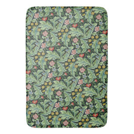 William Morris Floral Pattern Pink Green Carnation Badematte