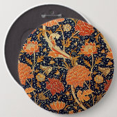 William Morris Floral Pattern Round Button (Vorne & Hinten)