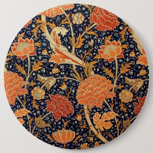 William Morris Floral Pattern Round Button (Vorderseite)