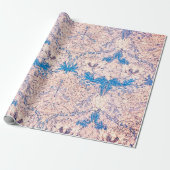 William Morris FLORAL PINK UND BLAUES Wrapping Pap Geschenkpapier (Ungerollt)