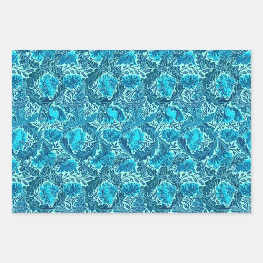 William Morris Floral, Rot, Türkis und Fuchsia Geschenkpapier Set (Vorderseite 2)