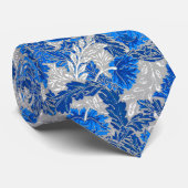 William Morris Floral, Sapphire Blue und Gray Krawatte (Gerollt)