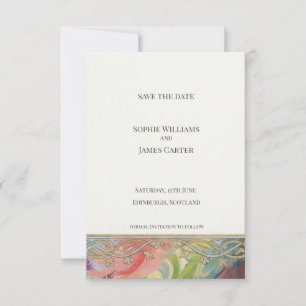 William Morris Floral Save the Date Karte