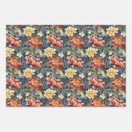William Morris Floral Style Wrapping Paper Sheets Geschenkpapier Set