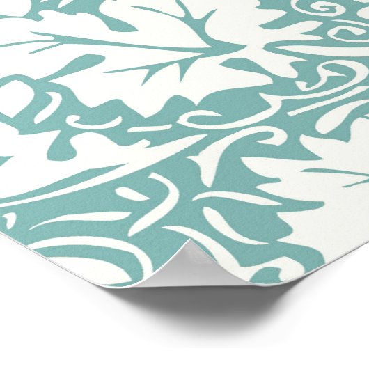 William Morris Floral Wallpaper Aquamarin Poster (Ecke)