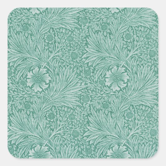 William Morris Floral Wallpaper Quadratischer Aufkleber (Vorderseite)