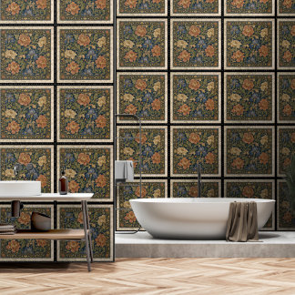 William Morris Florale Patches Symmetrisch Tapete