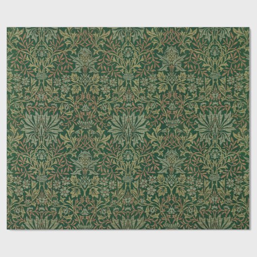 William Morris Flower Garden-Greens Geschenkpapier (Flach)