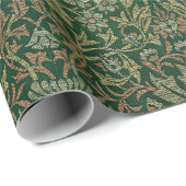 William Morris Flower Garden-Greens Geschenkpapier (Rolleneckpunkt)