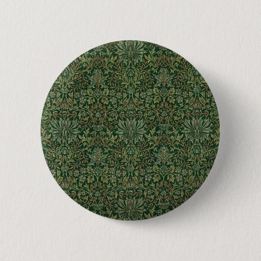 William Morris Flower Garden-Grün Button (Vorderseite)