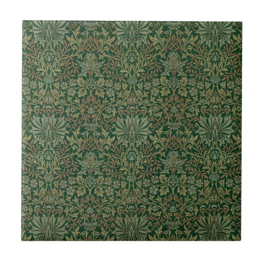 William Morris Flower Garden-Grün Fliese (Vorderseite)