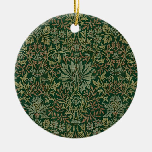 William Morris Flower Garden-Grün Keramik Ornament (Vorne)