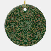 William Morris Flower Garden-Grün Keramik Ornament (Hinten)
