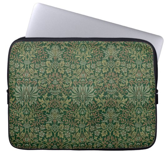 William Morris Flower Garden-Grün Laptopschutzhülle (Vorderseite)