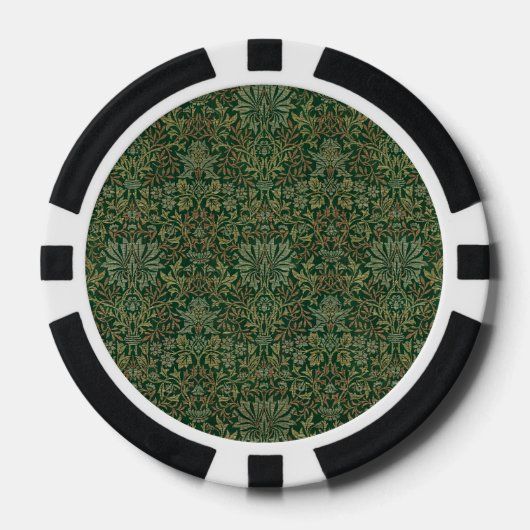 William Morris Flower Garden-Grün Pokerchips (Vorderseite)