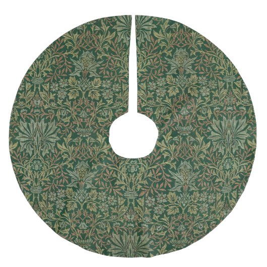 William Morris Flower Garden-Grün Polyester Weihnachtsbaumdecke (Vorderseite)