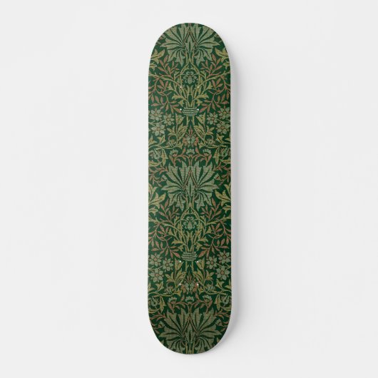 William Morris Flower Garden-Grün Skateboard (Vorne)
