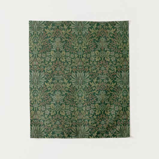 William Morris Flower Garden-Grün Wandteppich (Vorderseite)