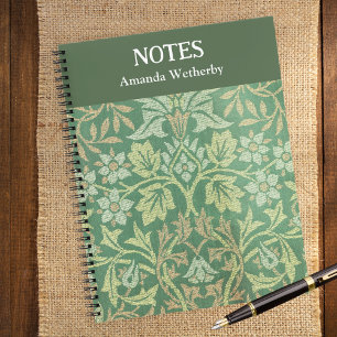 William Morris Flower Garden Personalisiert Grün Notizblock