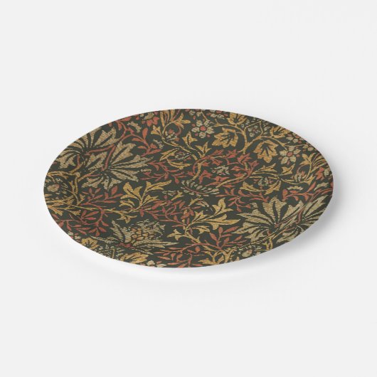 William Morris Flower Garden Tapestry Pappteller (Schrägansicht)