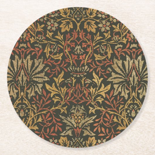William Morris Flower Garden Tapestry Runder Pappuntersetzer (Vorderseite)