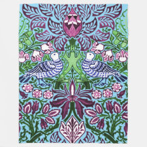 William Morris Folk Art Birds Blume Acorns