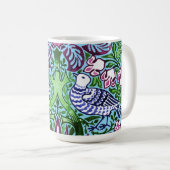 William Morris Folk Art Birds Blume Acorns Kaffeetasse (VorderseiteRechts)