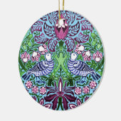 William Morris Folk Art Birds Blume Acorns Keramik Ornament (Links)
