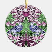 William Morris Folk Art Birds Blume Acorns Keramik Ornament (Vorne)