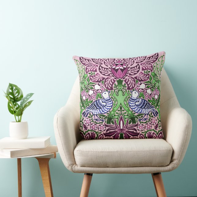 William Morris Folk Art Birds Blume Acorns Kissen (Stuhl )