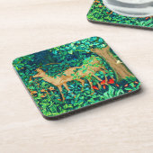 William Morris Forest Deer Tapestry Getränkeuntersetzer (Linke Seite)