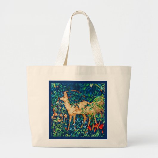 William Morris Forest Deer Tapestry Jumbo Stoffbeutel (Vorne)