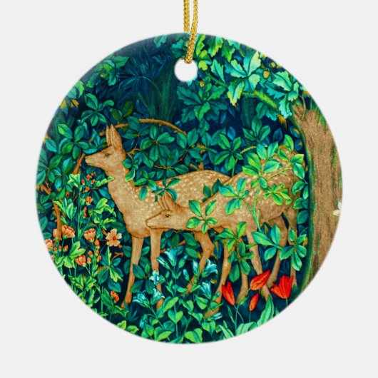 William Morris Forest Deer Tapestry Keramik Ornament (Vorne)