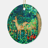 William Morris Forest Deer Tapestry Keramik Ornament (Links)