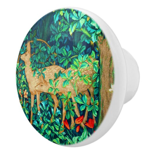 William Morris Forest Deer Tapestry Keramikknauf (Rechts)
