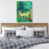 William Morris Forest Deer Tapestry Leinwand (Insitu (Schlafzimmer))