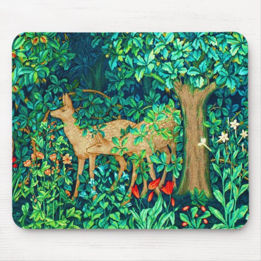 William Morris Forest Deer Tapestry Mousepad (Vorne)
