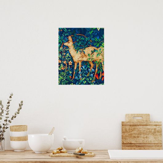 William Morris Forest Deer Tapestry Poster (Küche)