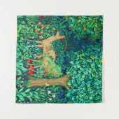 William Morris Forest Deer Tapestry Wandteppich (Vorderseite (Horizontal))